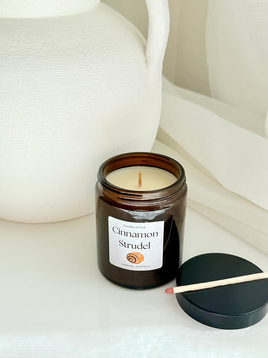 Sojawachs Kerze mit Zimt, Vanille und Karamellnoten