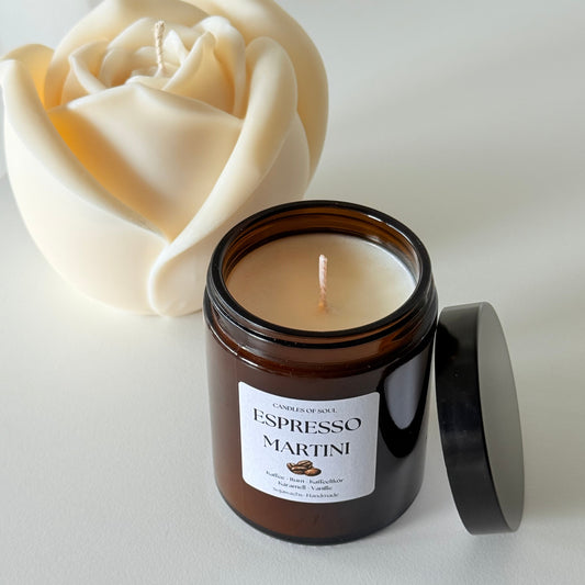 Duftkerze ESPRESSO MARTINI, Kerze Geschenkidee, Kaffee Duftkerze, Geschenk für Kaffeeliebhaber, Handgemachte Kerze