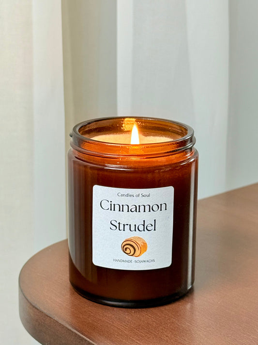 Cinnamon Strudel Duftkerze handgemacht im Glas, 140ml