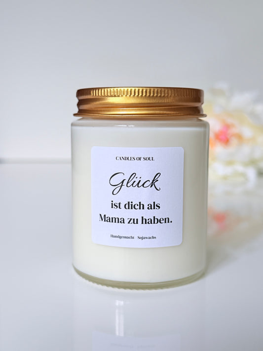 Geschenkkerze für Mama zum Muttertag oder Geburtstag mit liebevollem Spruch
