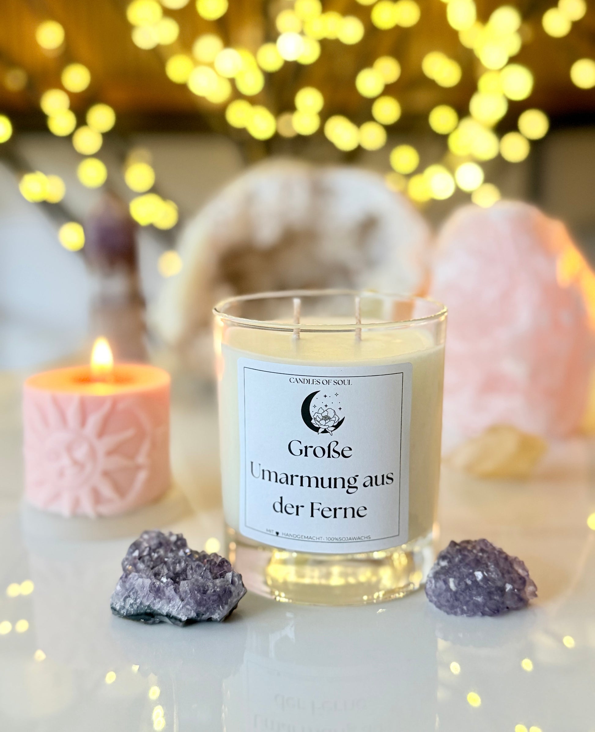 Vegane Kerze mit Spruch für beste Freundin, Handmade in Germany, emotionales Geschenk.